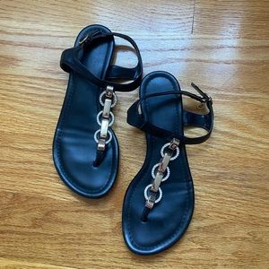 Black and Gold Guess Sandals